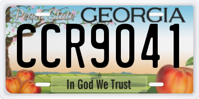 GA license plate CCR9041