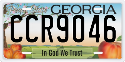 GA license plate CCR9046