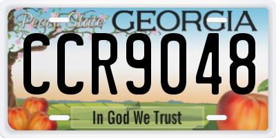 GA license plate CCR9048