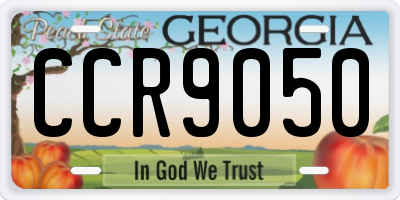 GA license plate CCR9050