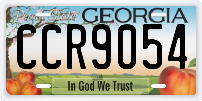 GA license plate CCR9054