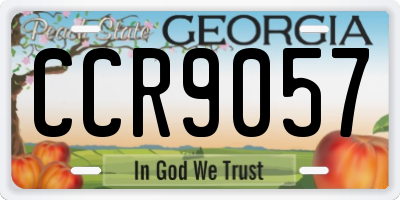 GA license plate CCR9057