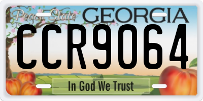 GA license plate CCR9064