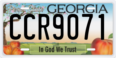 GA license plate CCR9071