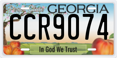 GA license plate CCR9074