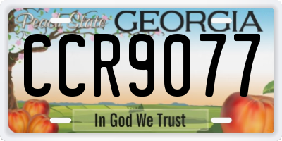 GA license plate CCR9077