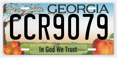 GA license plate CCR9079