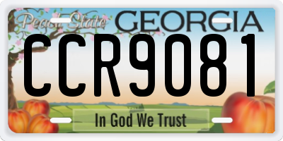 GA license plate CCR9081
