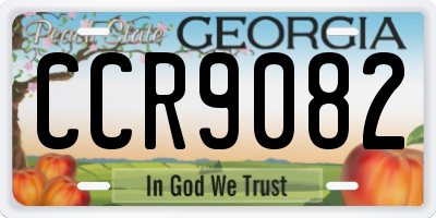 GA license plate CCR9082