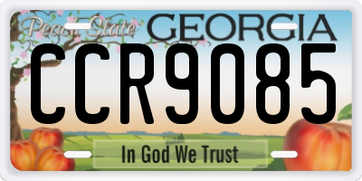 GA license plate CCR9085