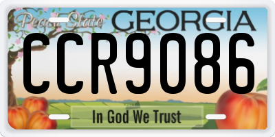 GA license plate CCR9086