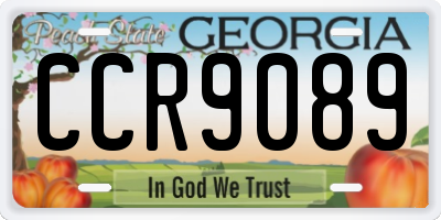 GA license plate CCR9089