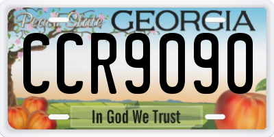 GA license plate CCR9090