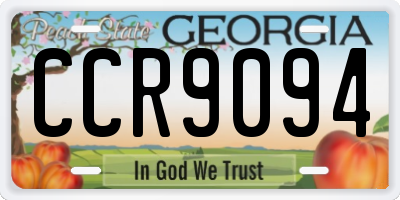 GA license plate CCR9094