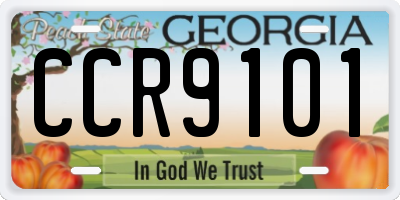 GA license plate CCR9101