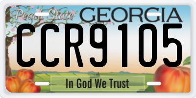GA license plate CCR9105