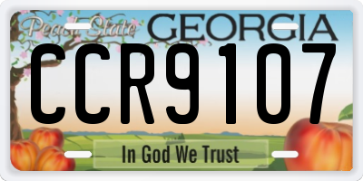 GA license plate CCR9107