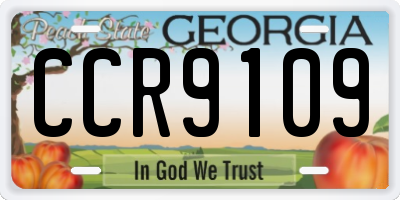 GA license plate CCR9109