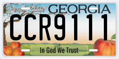 GA license plate CCR9111