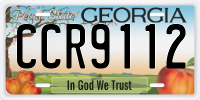 GA license plate CCR9112