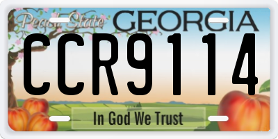 GA license plate CCR9114