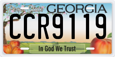 GA license plate CCR9119
