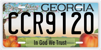 GA license plate CCR9120