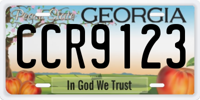GA license plate CCR9123