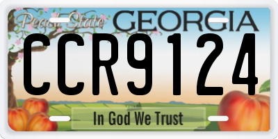 GA license plate CCR9124