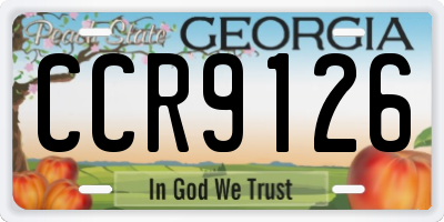 GA license plate CCR9126