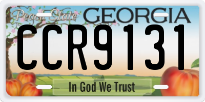 GA license plate CCR9131