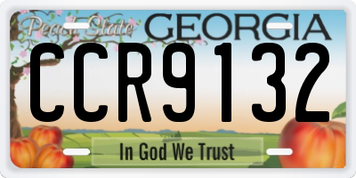 GA license plate CCR9132