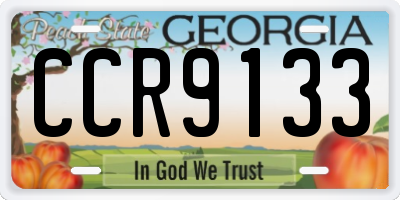 GA license plate CCR9133