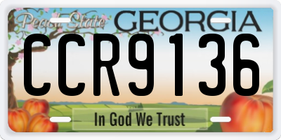 GA license plate CCR9136