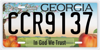 GA license plate CCR9137