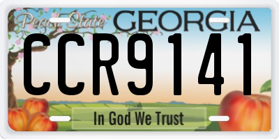 GA license plate CCR9141
