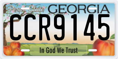 GA license plate CCR9145