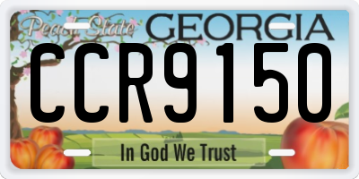 GA license plate CCR9150