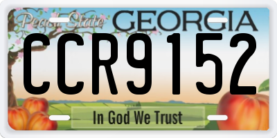 GA license plate CCR9152