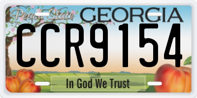 GA license plate CCR9154