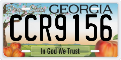 GA license plate CCR9156