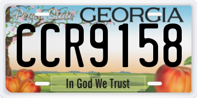 GA license plate CCR9158