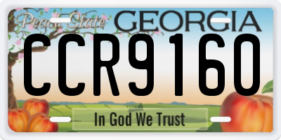 GA license plate CCR9160