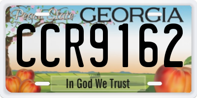 GA license plate CCR9162