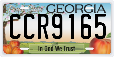 GA license plate CCR9165