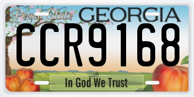 GA license plate CCR9168