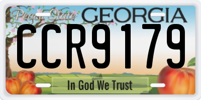 GA license plate CCR9179