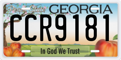 GA license plate CCR9181