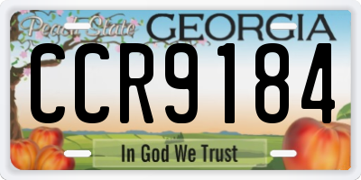 GA license plate CCR9184