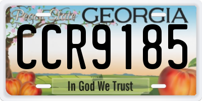 GA license plate CCR9185
